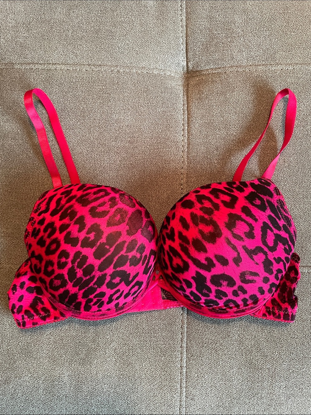 Black Fuschia by Secret Lace Leopard Print Push-Up Bra - Women Intimates